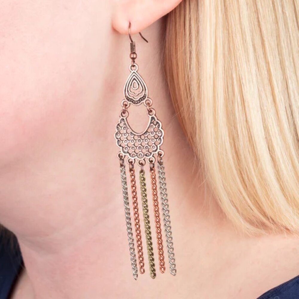 Paparazzi Jewelry Accessories - Insane Chain - Multi Earrings - Vintage